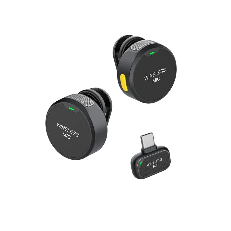 Wireless Lavalier Microphone Outdoor Live Recording Interview Vlog Magnetic Noise Reduction Portable For iPhone Android