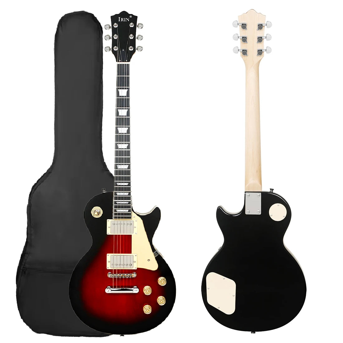 IRIN LP Electric Guitar 6 String 22 Frets Stylish Electric Guitar Kit 39in Full-Size Beginner Starter with Electric Guitar Bag