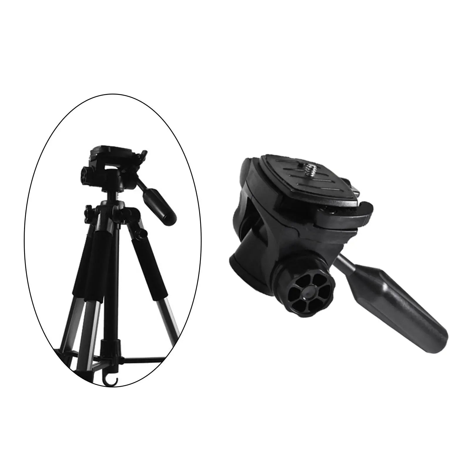 Camera Tripod Head Precision Adjustment 3/8" 1/4"Thread with Plate Panorama Professional Mount Adapter for Tripod DSLR Camcorder