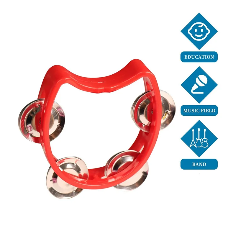 20 Pcs Plastic Tambourine Musical Instruments, Mini Handheld