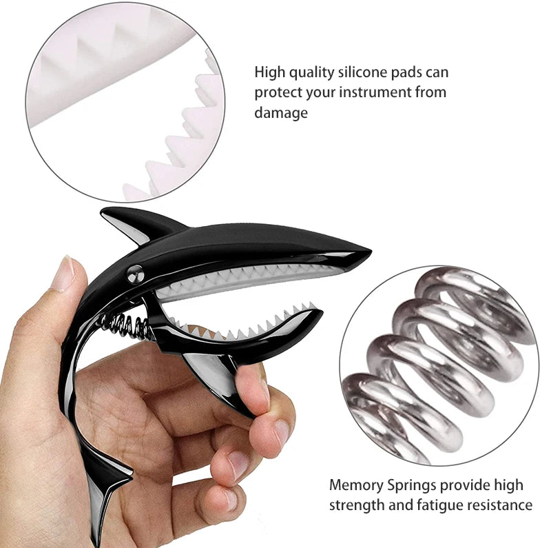 Metal Shark Capo Acoustic Guitar Electric Tone Variation Clip Bass
