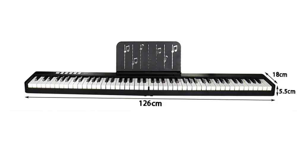 88-Key Folding Digital Piano, Controller, Flexible, Electric, Musical