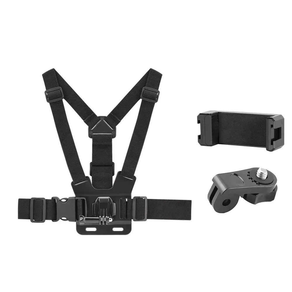 Chest Strap Mount Belt for DJI Action 5 Pro/Insta360 X5/Osmo 360 Camera Harness for Phone Sports POV Photographic Accessories