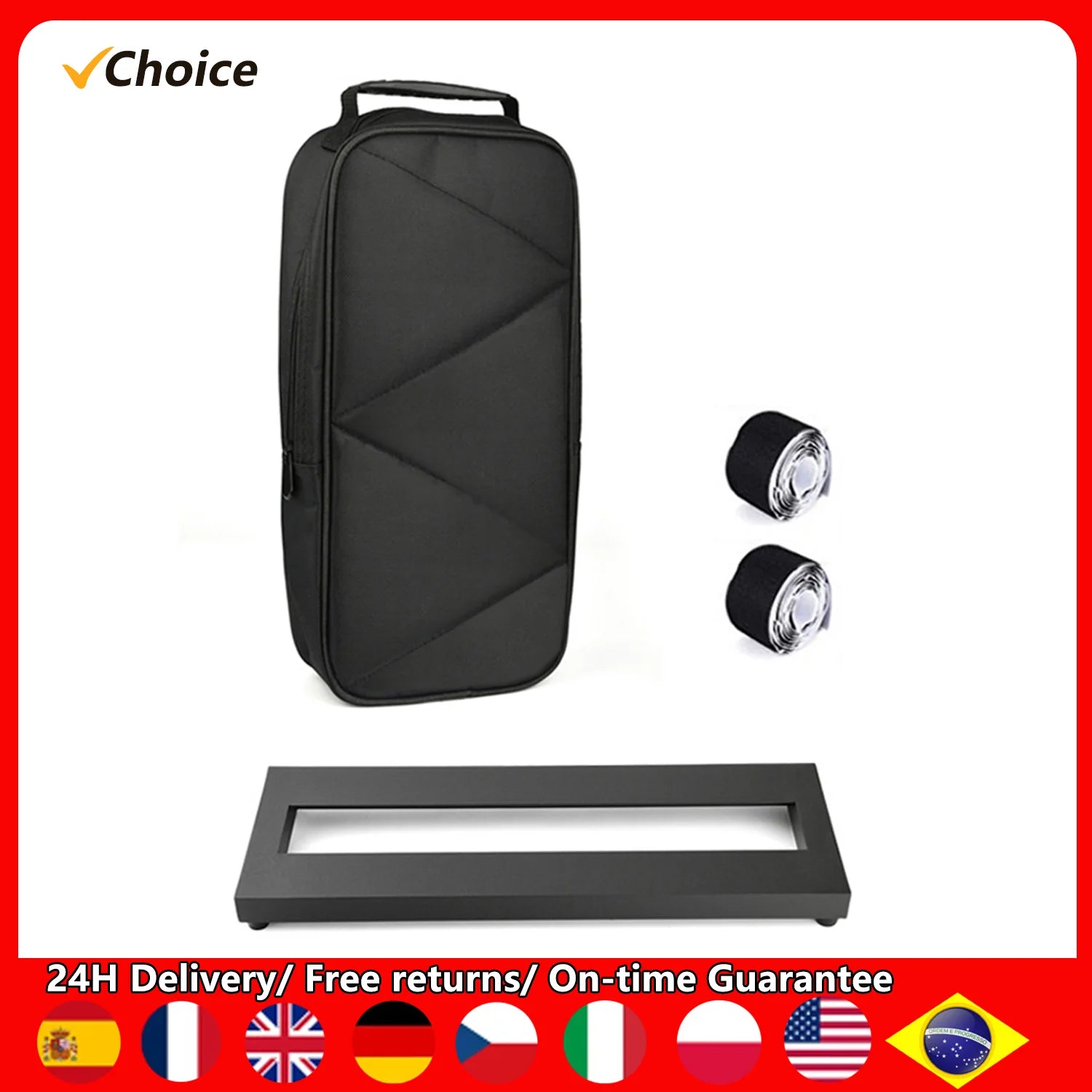 Small Size Guitar Effect Pedal Board Aluminum Alloy Pedalboard 15×4.9
