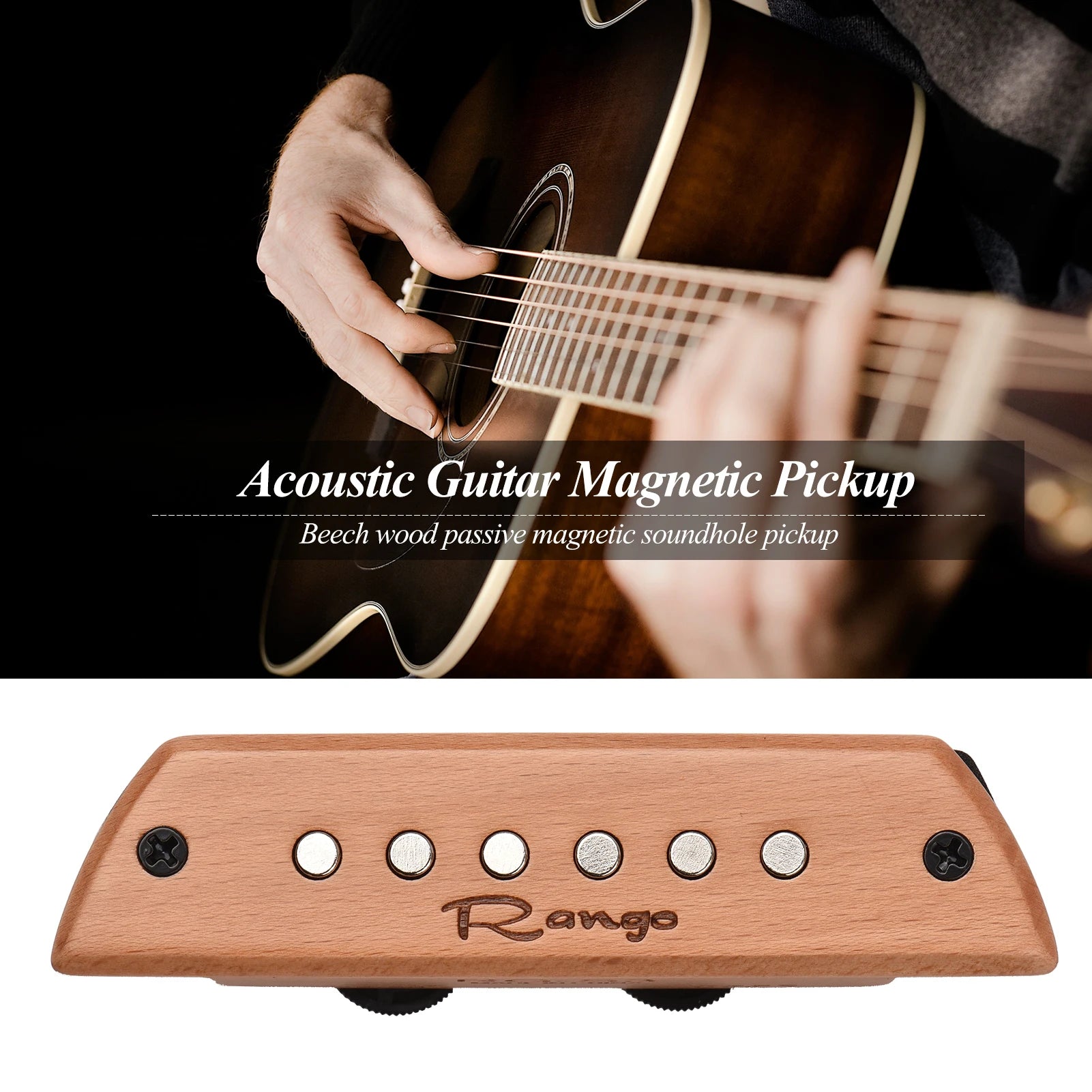 Rango Rg-S3 Acoustic Guitar Magnetic Pickup Beech Wood Passive