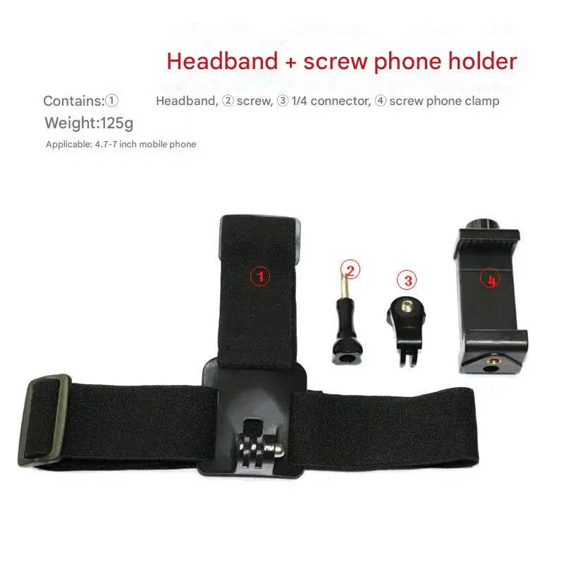 Adjustable head-mounted mobile phone camera fixed bracket first-person perspective shooting live broadcast headband bracket