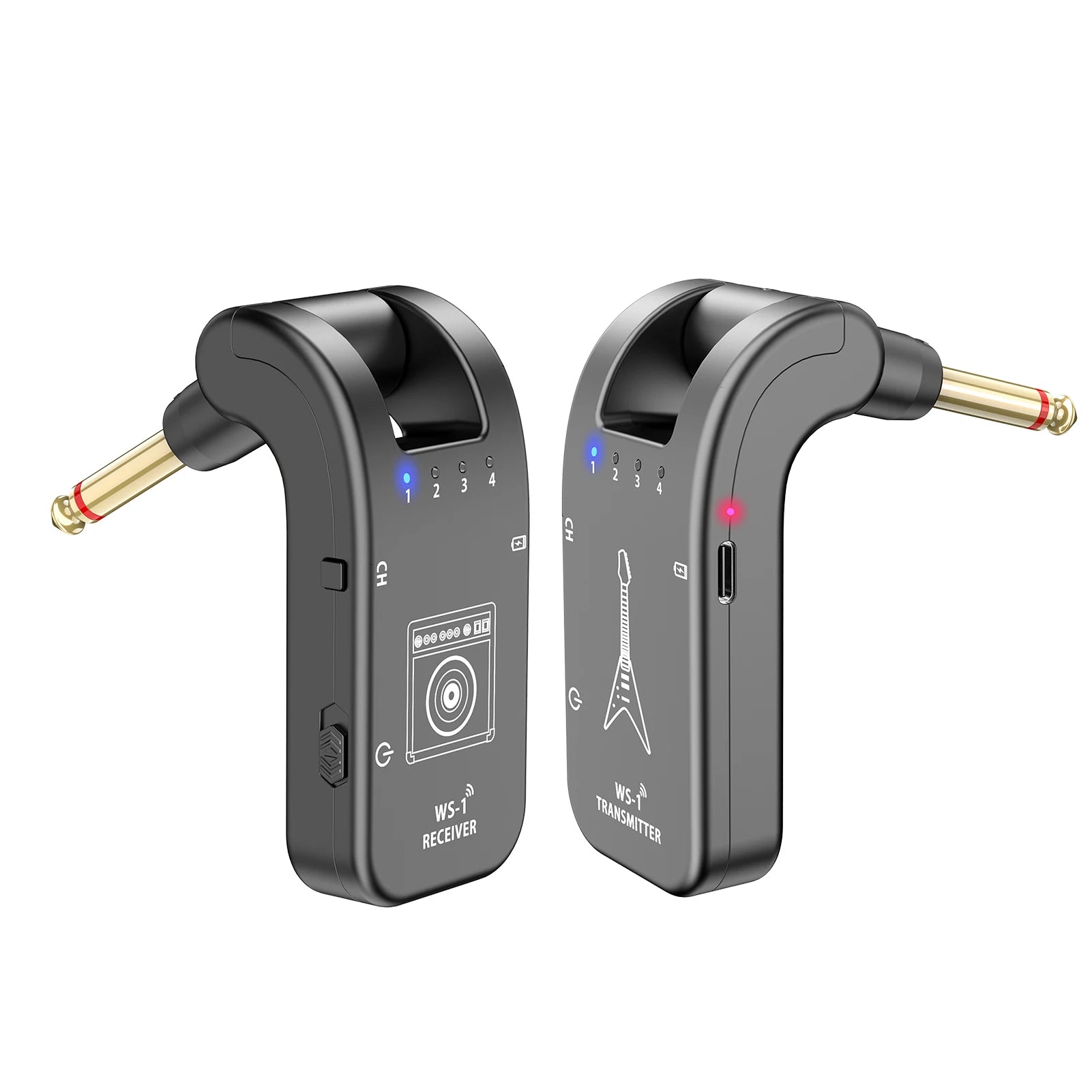 Ammoon 2.4G Wireless Guitar Transmitter Receiver System Rechargeable