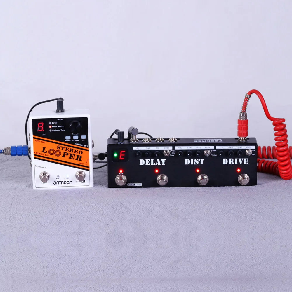 Ammoon Stereo Looper Loop Record Guitar Effect Pedal 10 Independent