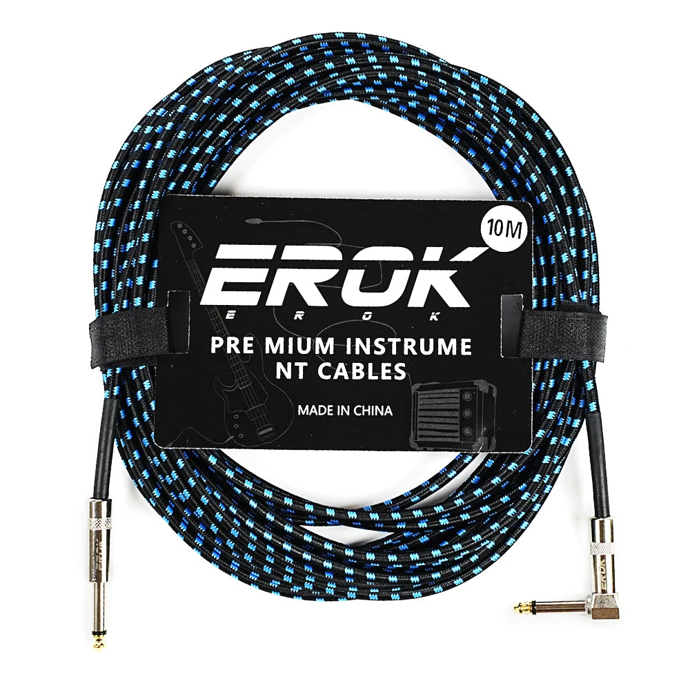 Erok 1.5/3/6/10M Guitar Audio Cables Anti-Noise Line 6.35Mm Male To