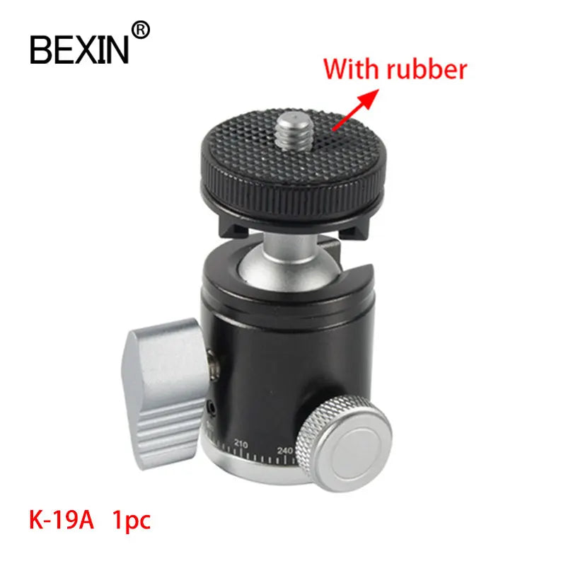 BEXIN K19 Mini Cold Shoe Ball Head Dual Use 1/4 Screw Cold Shoe Aluminum Alloy for Camera Phone Speedlite Tripod Selfie Stick