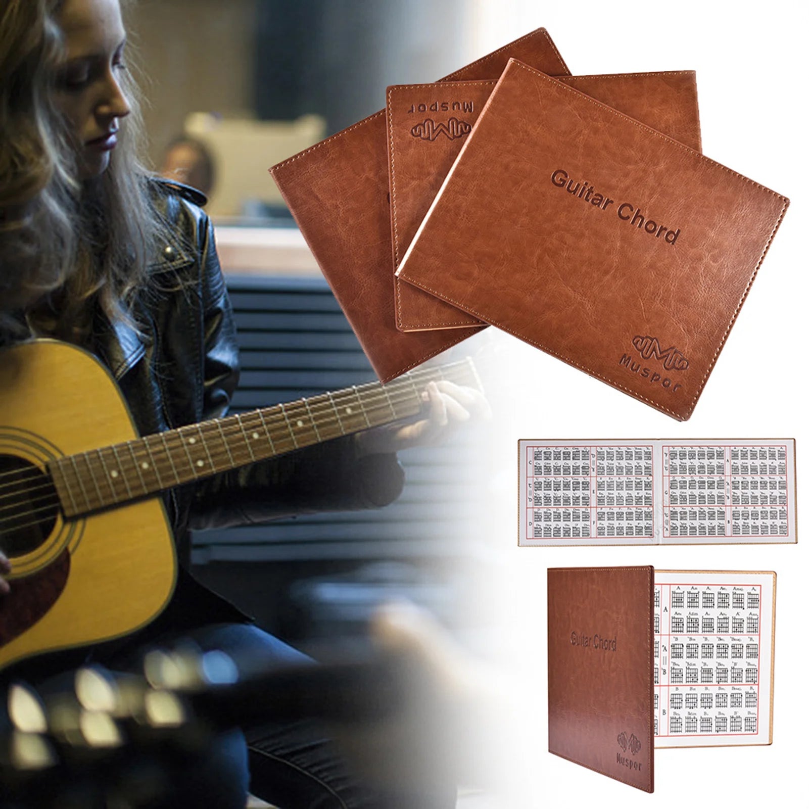 6 String Acoustic / Classical Electric Guitar Chord Book Paperback