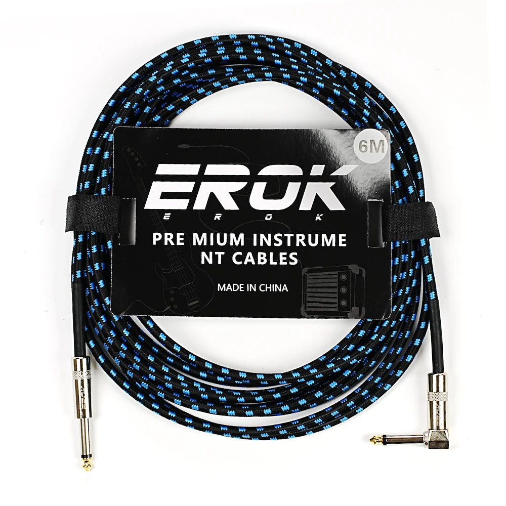 Erok 1.5/3/6/10M Guitar Audio Cables Anti-Noise Line 6.35Mm Male To