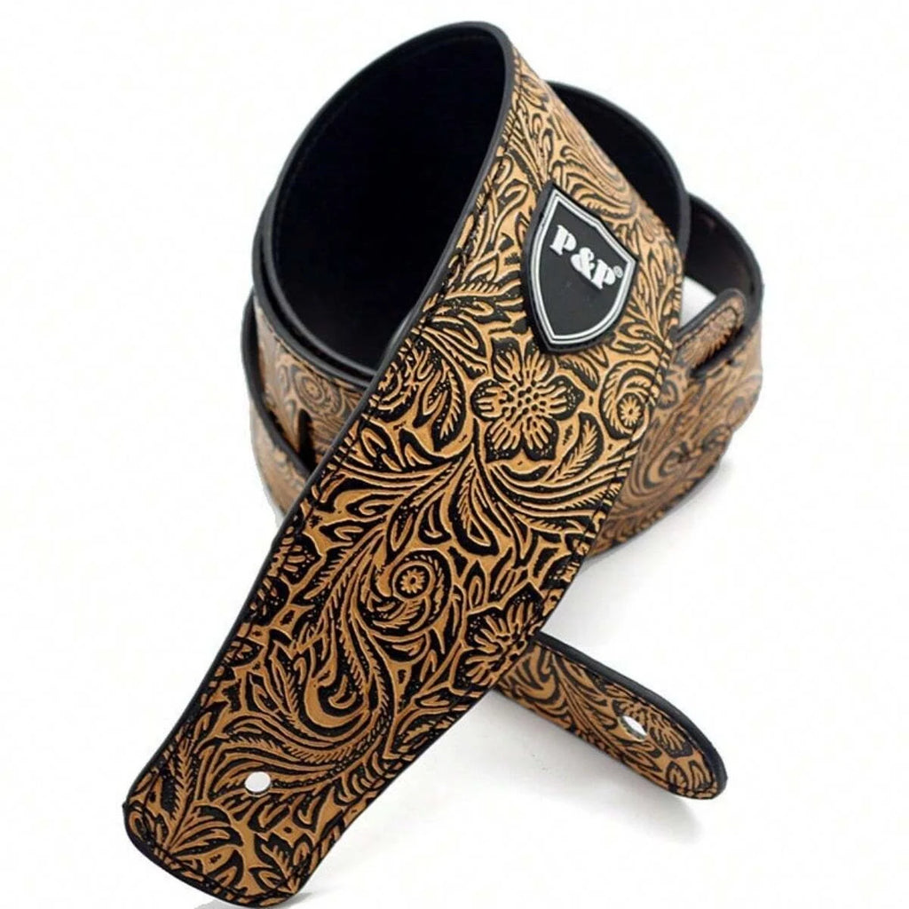 Guitar Strap Vintage 2.5 Inch Adjustable Soft Embroidered Belt
