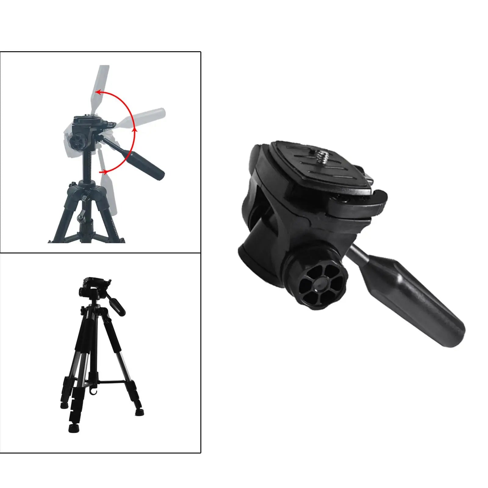 Camera Tripod Head Precision Adjustment 3/8" 1/4"Thread with Plate Panorama Professional Mount Adapter for Tripod DSLR Camcorder