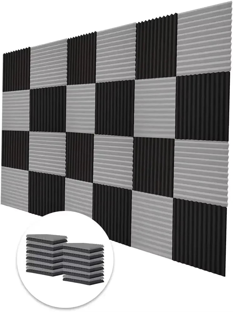 50Pcs 30X30X2.5Cm Studio Acoustic Foam Soundproofing Panel Wedge