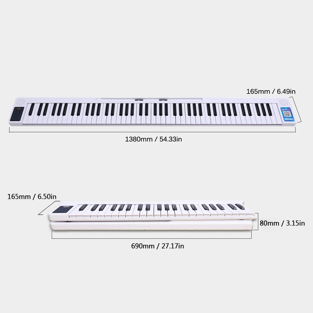 88 Keys Foldable Piano Digital Multifunctional Electronic Keyboard