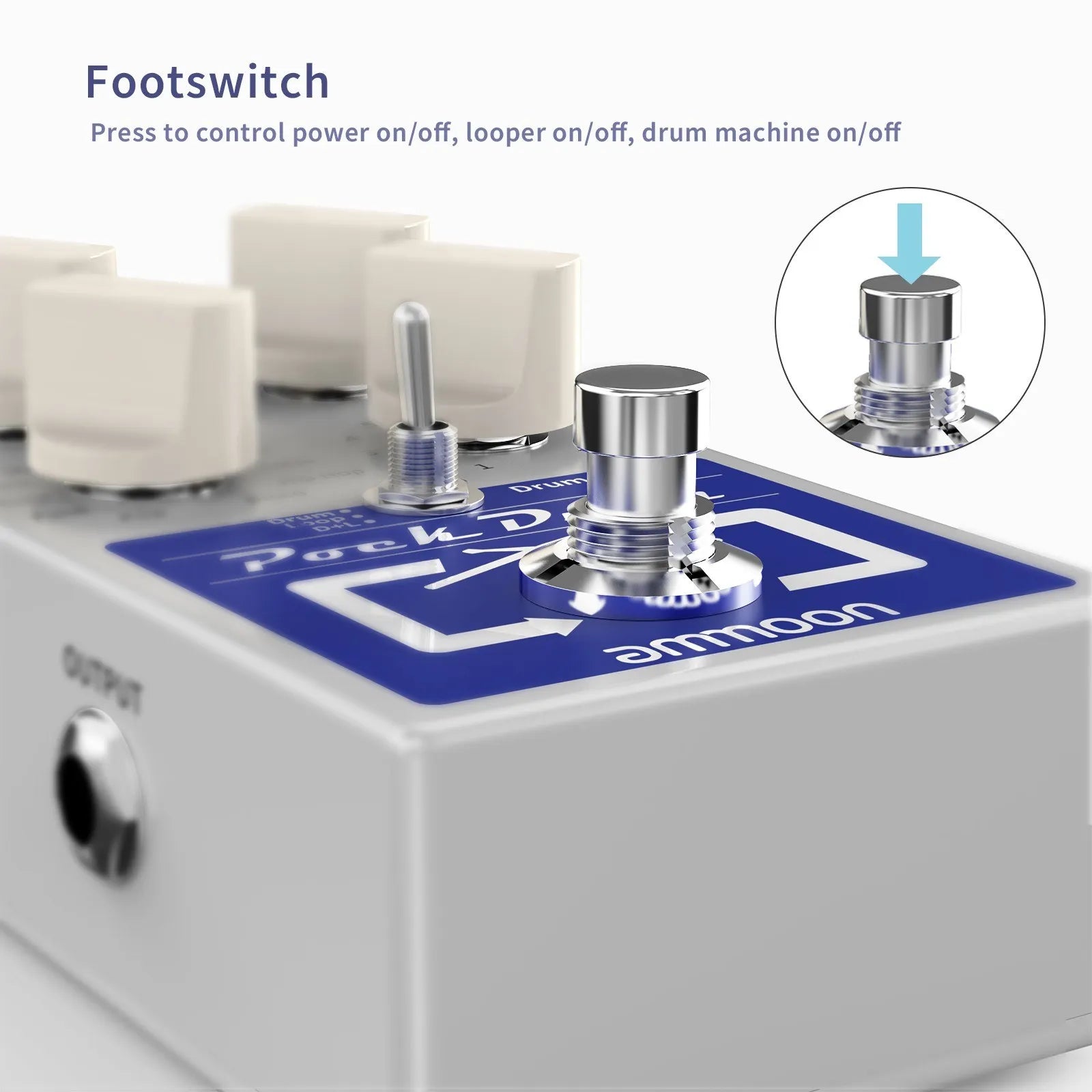 Ammoon Pockdrum Drum & Loop Guitar Effect Pedal 3 Modes 11 Styles