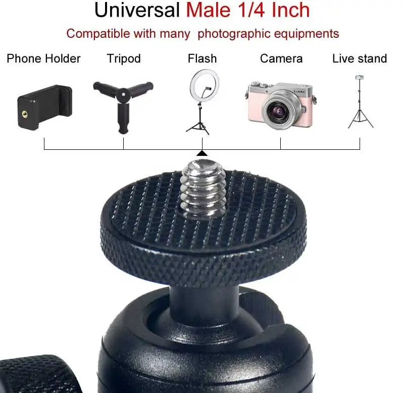 Metal Tripod Ballheads Mount Adapter 1/4 Mini Tripe