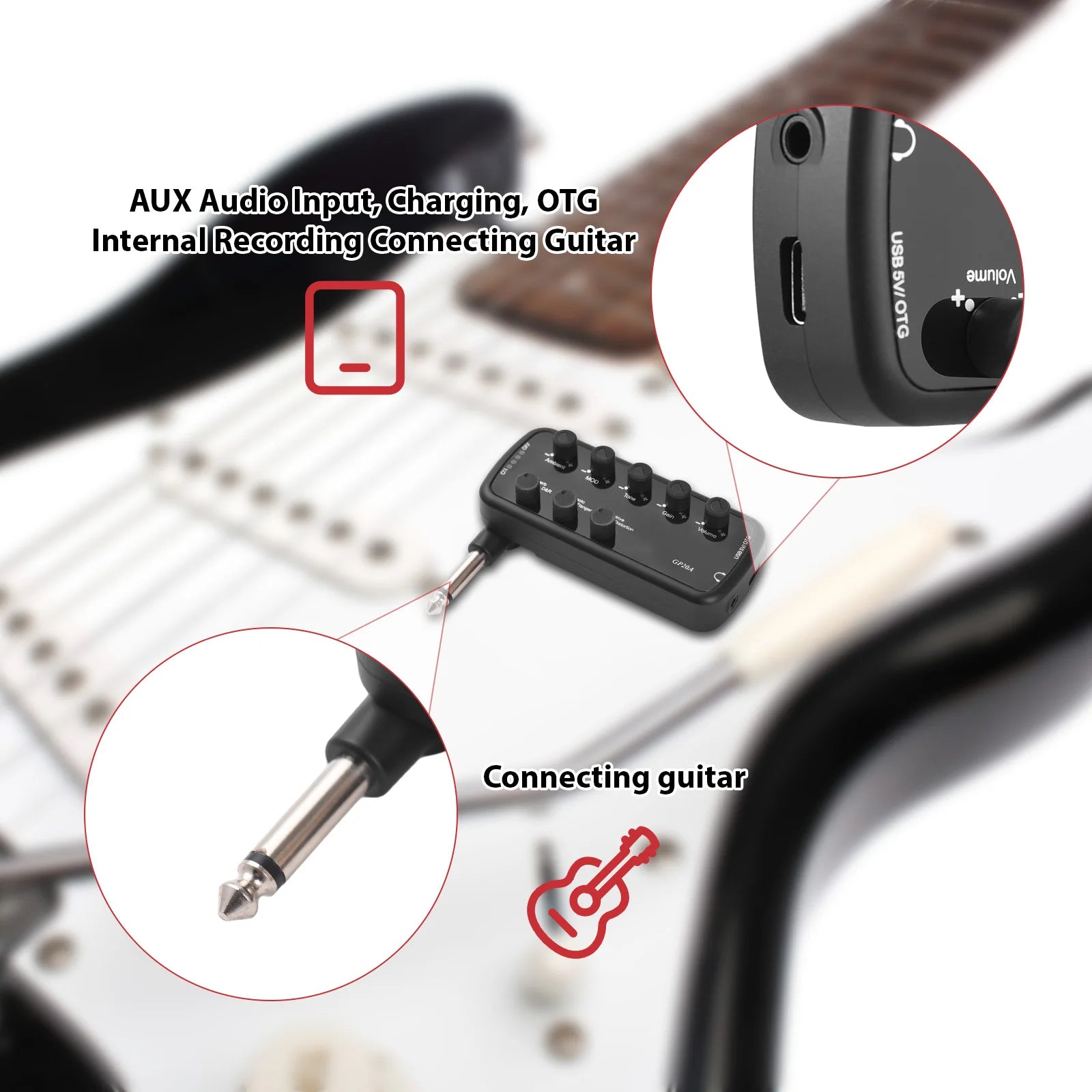 Guitar Amplifier Mini Amp Headphone Plug And Play
