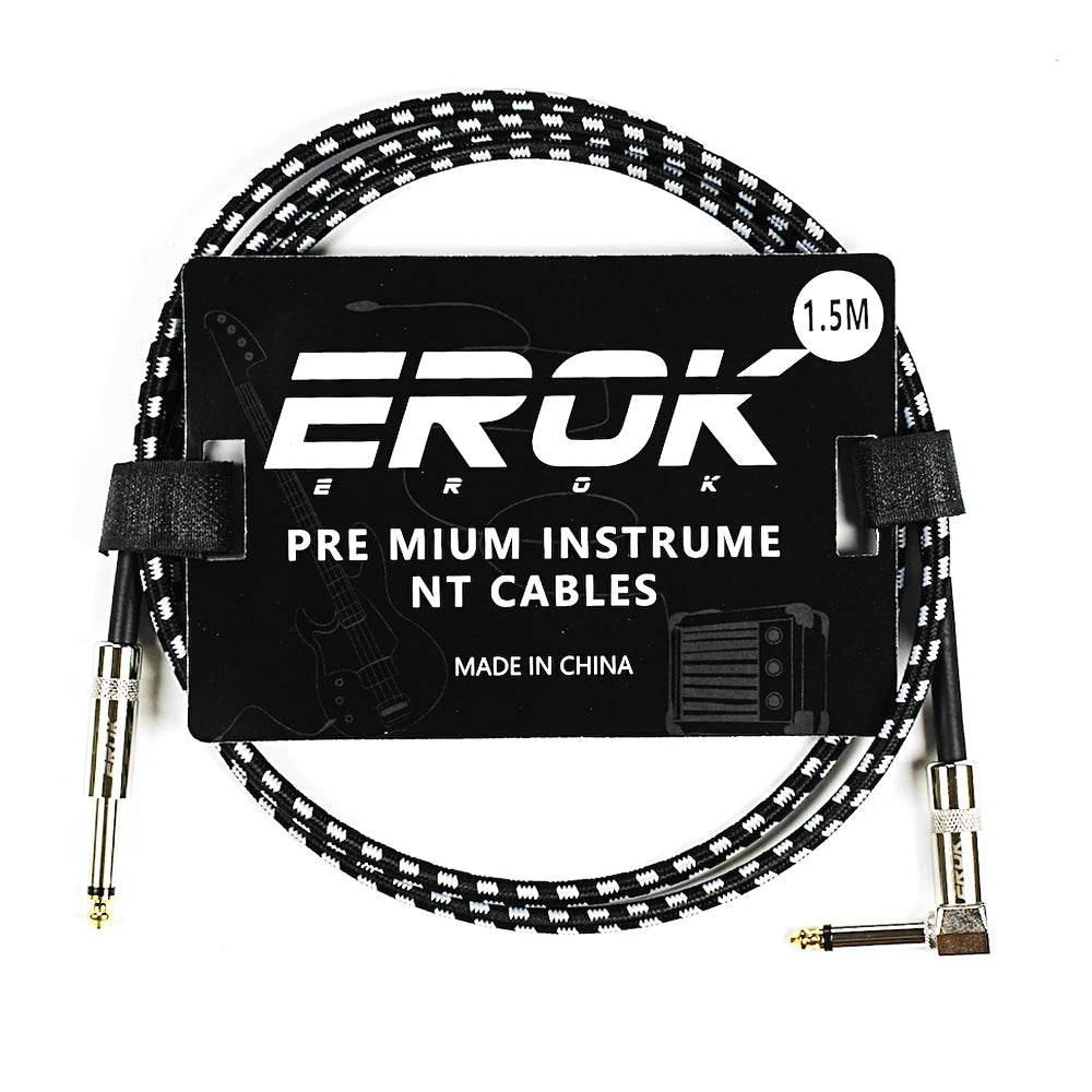 Erok 1.5/3/6/10M Guitar Audio Cables Anti-Noise Line 6.35Mm Male To