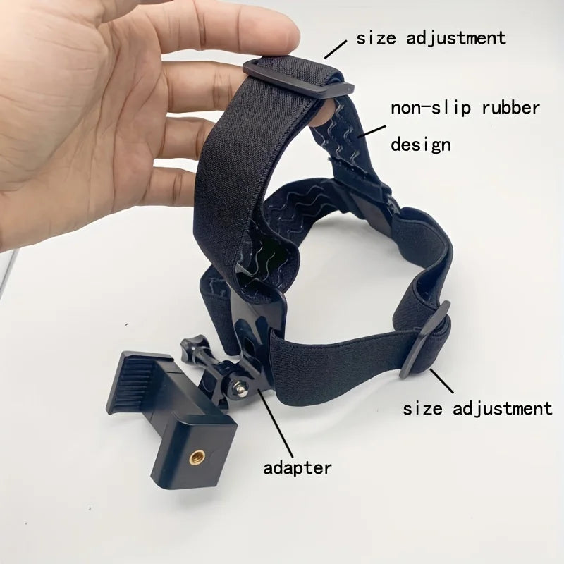 Adjustable head-mounted mobile phone camera bracket