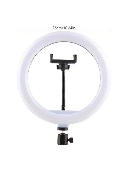 10-inch ring fill light + overhead rack mount, dimmable LED ring light