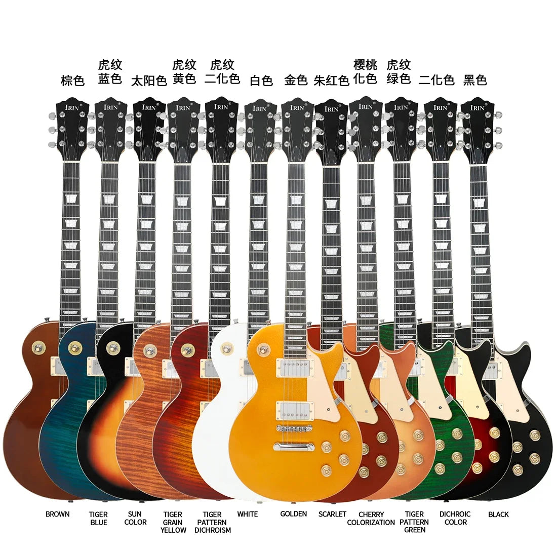 IRIN LP Electric Guitar 6 String 22 Frets Stylish Electric Guitar Kit 39in Full-Size Beginner Starter with Electric Guitar Bag