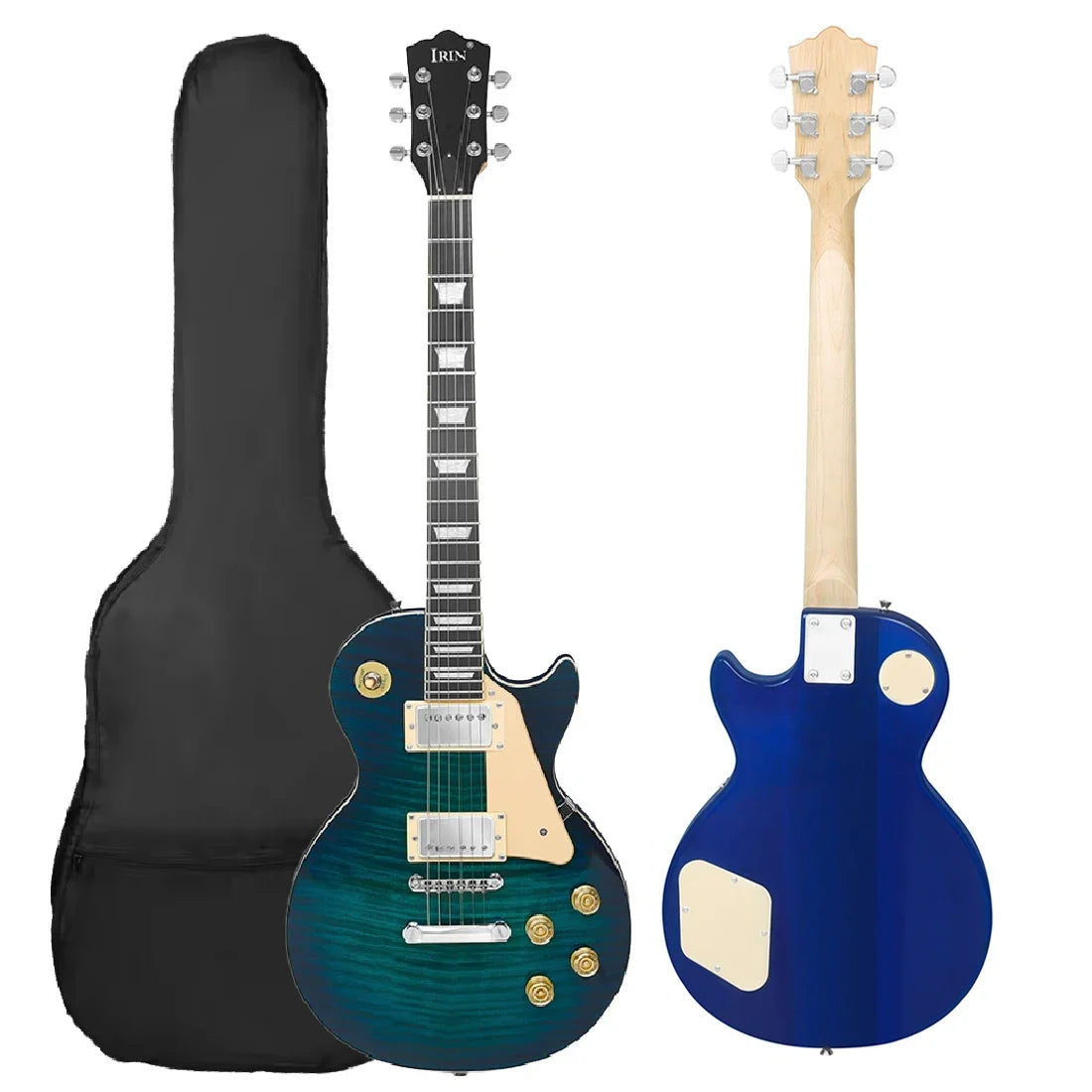 IRIN LP Electric Guitar 6 String 22 Frets Stylish Electric Guitar Kit 39in Full-Size Beginner Starter with Electric Guitar Bag