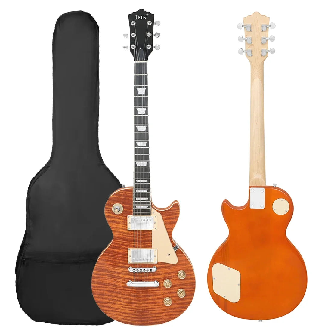IRIN LP Electric Guitar 6 String 22 Frets Stylish Electric Guitar Kit 39in Full-Size Beginner Starter with Electric Guitar Bag