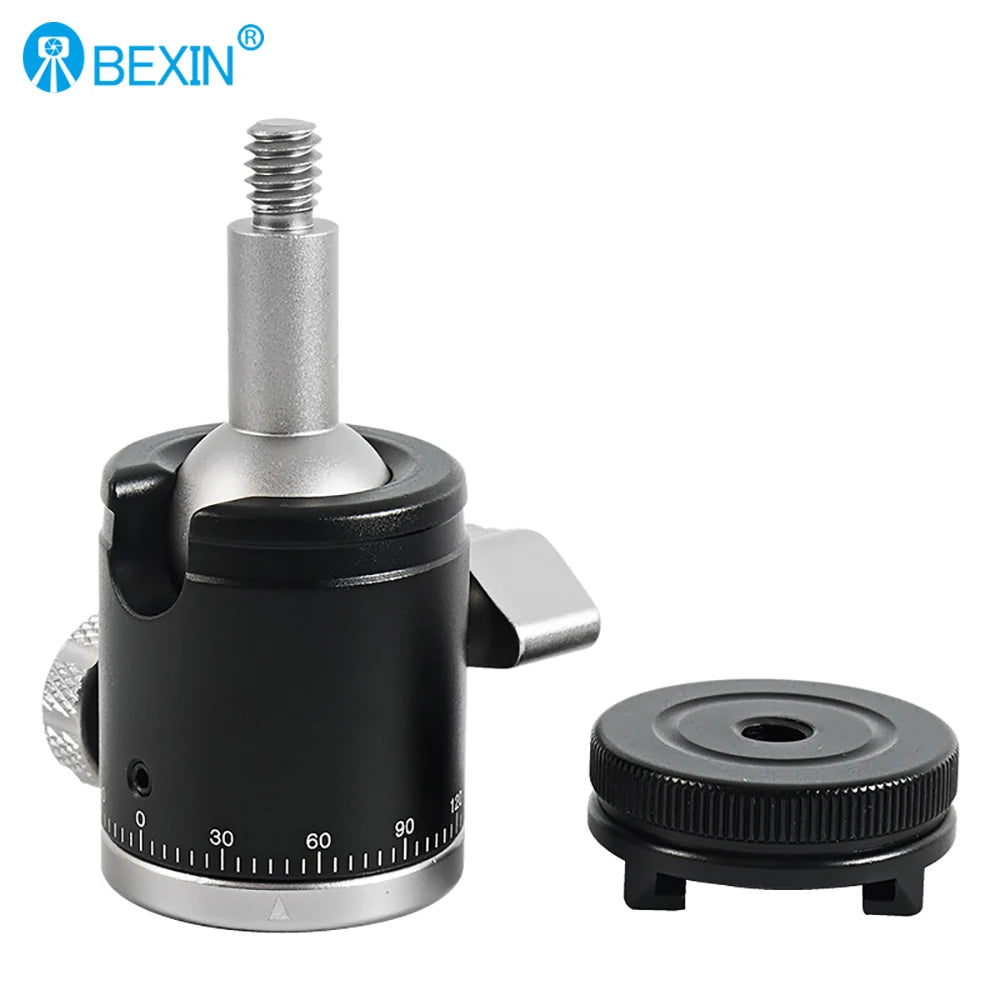 BEXIN K19 Mini Cold Shoe Ball Head Dual Use 1/4 Screw Cold Shoe Aluminum Alloy for Camera Phone Speedlite Tripod Selfie Stick