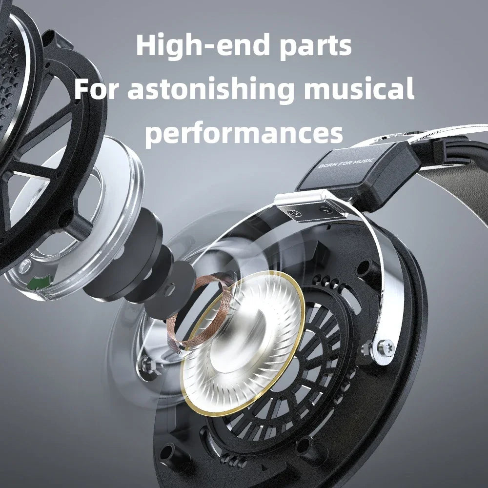 FiiO JT1 Professional 3.5mm Studio Headphones HiFi Sound Headset with Microphone 50mm Diaphragms driver for Recording Gaming