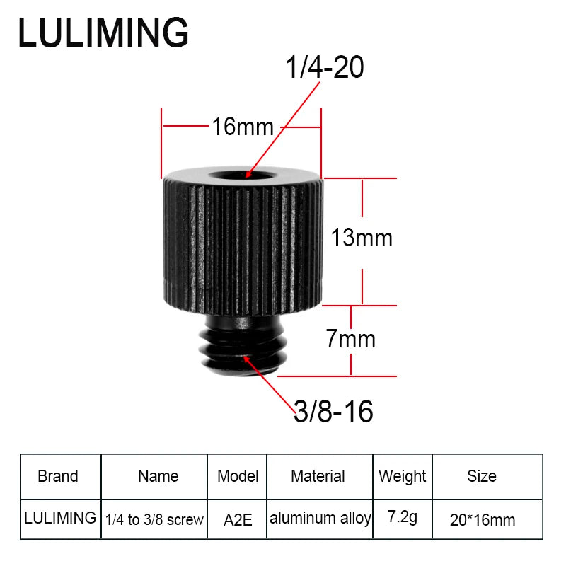 1/4 to 3/8 Camera Conversion Screw