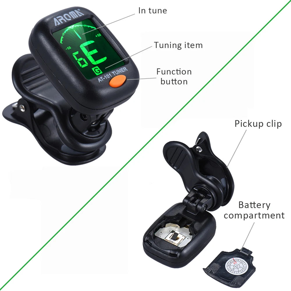 Tuner At-101 Mini Clip-On Electronic Super Sensitive 12 Equal