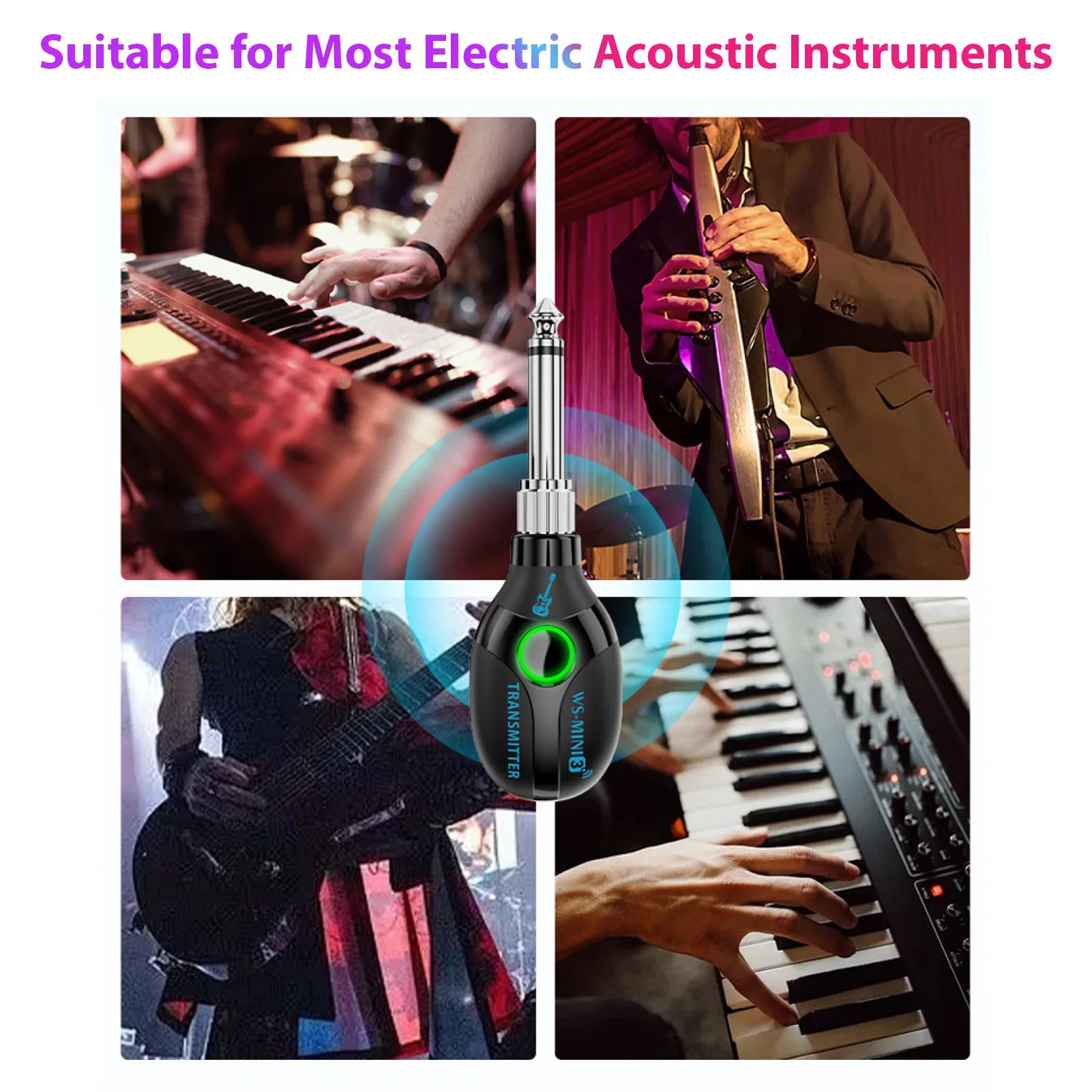 2.4G Wireless Guitar System Transmitter Receiver Set
