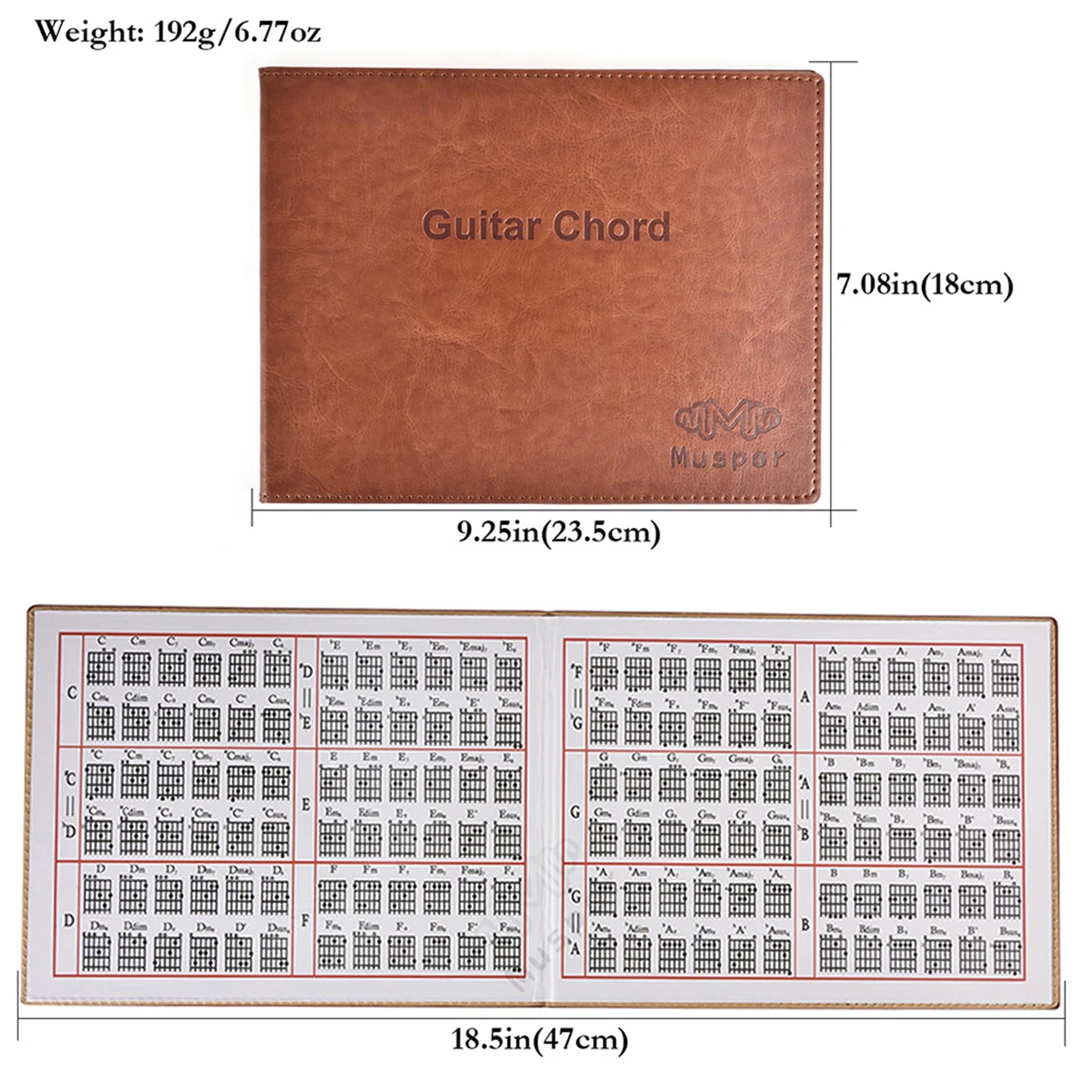 6 String Acoustic / Classical Electric Guitar Chord Book Paperback