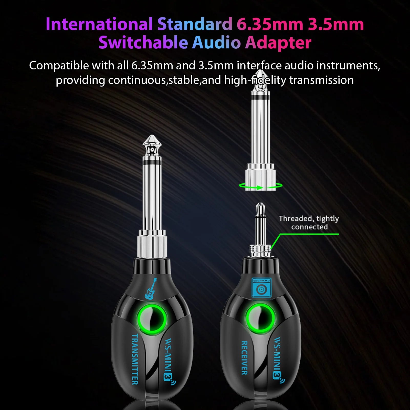 2.4G Wireless Guitar System Transmitter Receiver Set