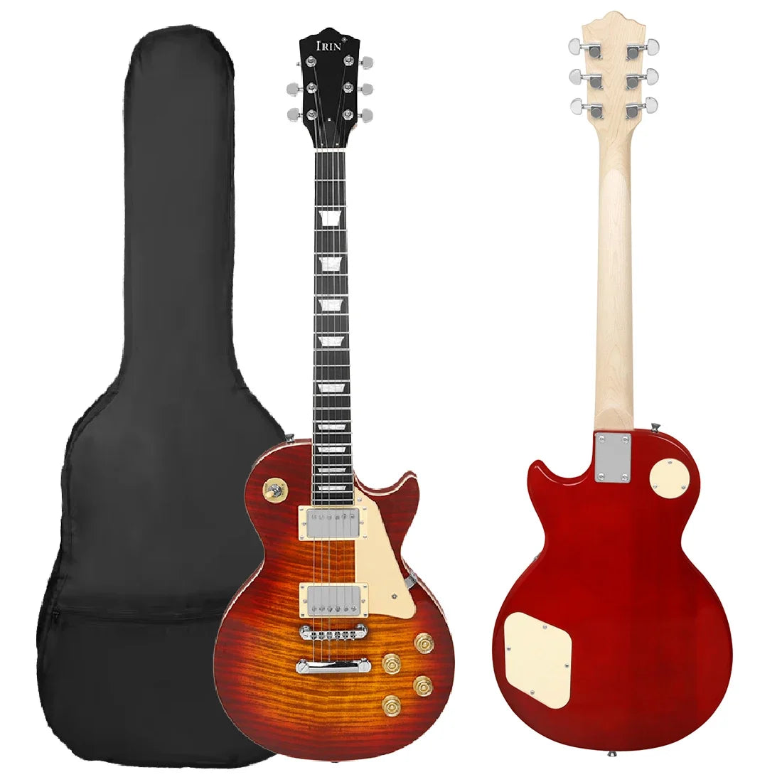 IRIN LP Electric Guitar 6 String 22 Frets Stylish Electric Guitar Kit 39in Full-Size Beginner Starter with Electric Guitar Bag