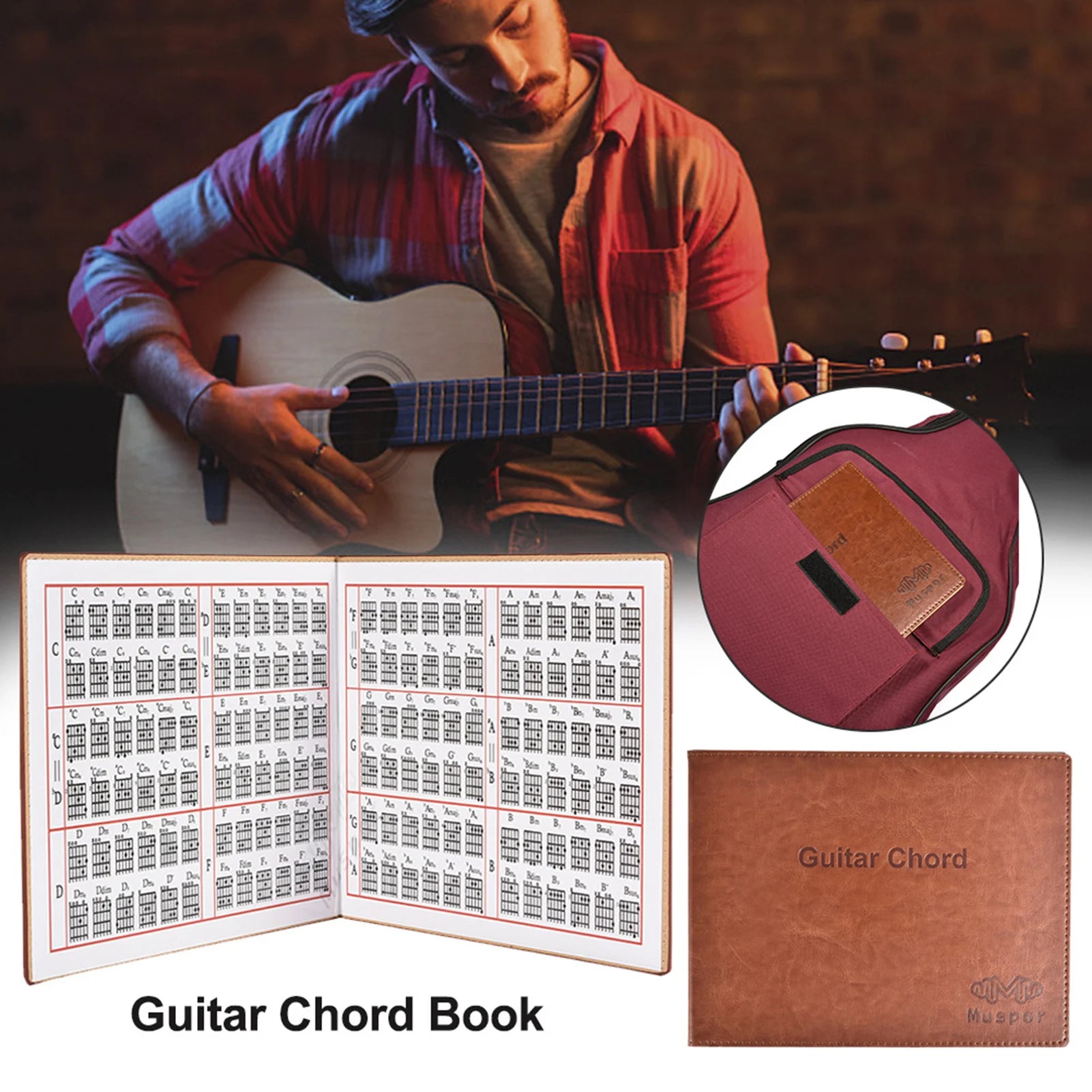 6 String Acoustic / Classical Electric Guitar Chord Book Paperback