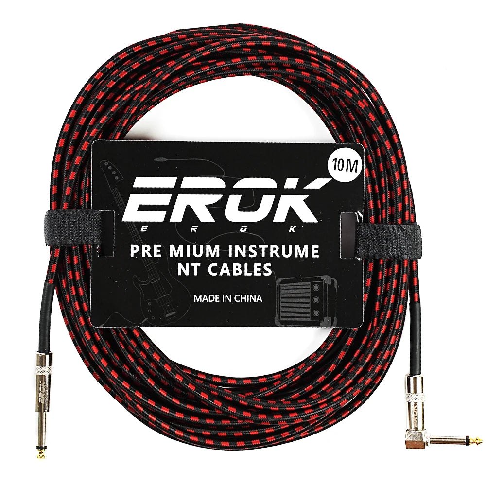 Erok 1.5/3/6/10M Guitar Audio Cables Anti-Noise Line 6.35Mm Male To