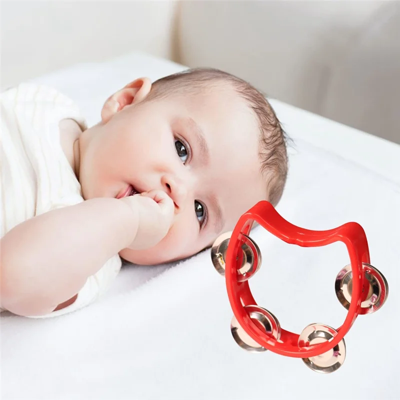 20 Pcs Plastic Tambourine Musical Instruments, Mini Handheld