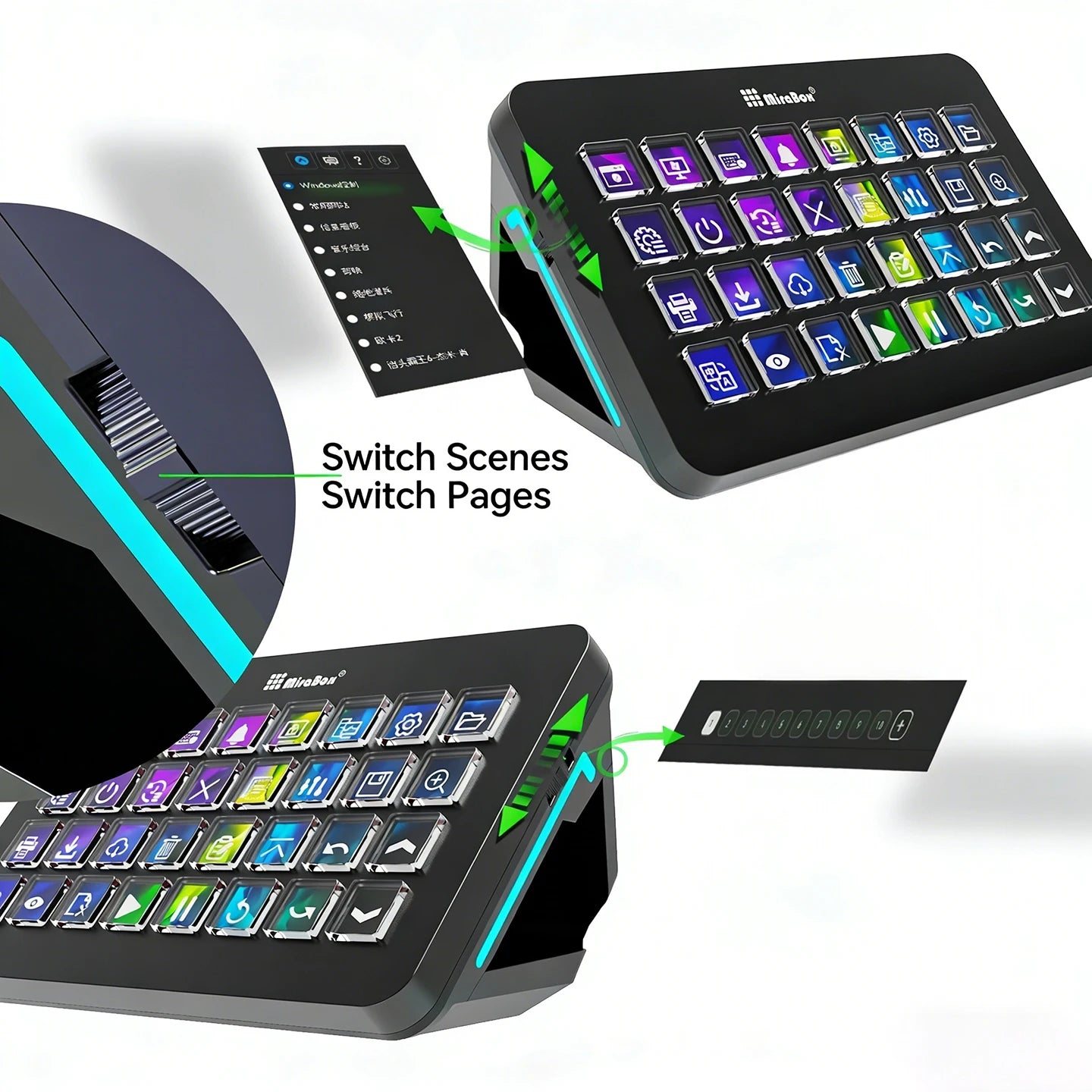 Mirabox XL Stream Deck Visual Console Macro Keyboard 32Lcd Keys Streamdeck macropad Keypad Stream Desk Deck Dock Controller