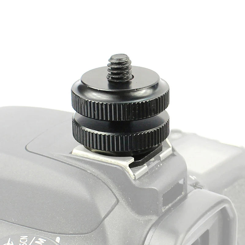 1Pc 1/4 portability For Double-Layer Camera Hot Shoe Adapter Accessories Hot Shoe Phone Holder Nut Cold Shoe Adapter Bracket