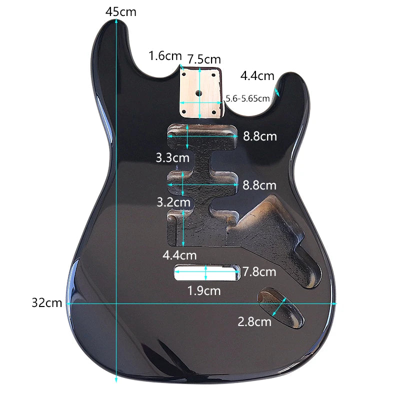 Electric Guitar Body Barrel Black Part