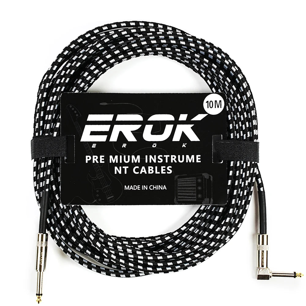 Erok 1.5/3/6/10M Guitar Audio Cables Anti-Noise Line 6.35Mm Male To