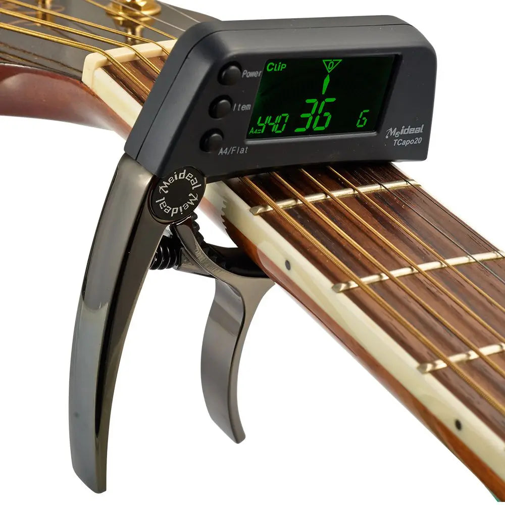 Tcapo20 Multifunctional Aluminum Alloy 2-In-1 Guitar Capo Tuner
