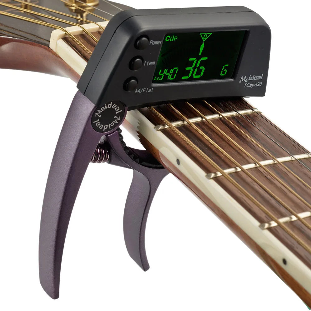 Tcapo20 Multifunctional Aluminum Alloy 2-In-1 Guitar Capo Tuner