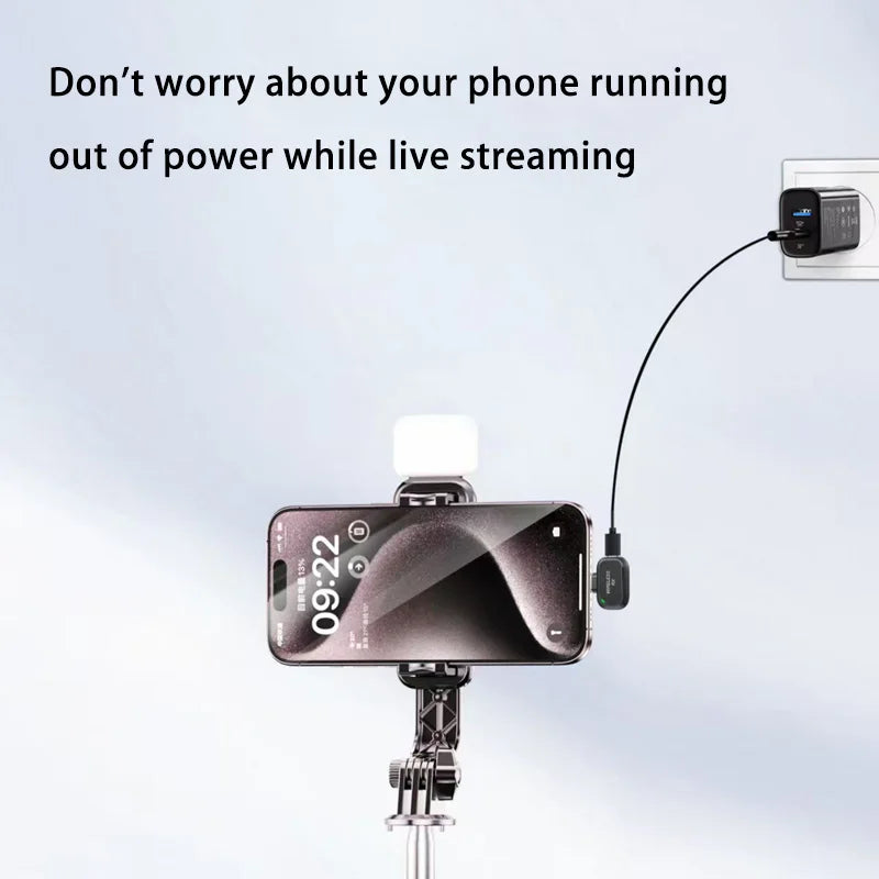 Wireless Lavalier Microphone Outdoor Live Recording Interview Vlog Magnetic Noise Reduction Portable For iPhone Android