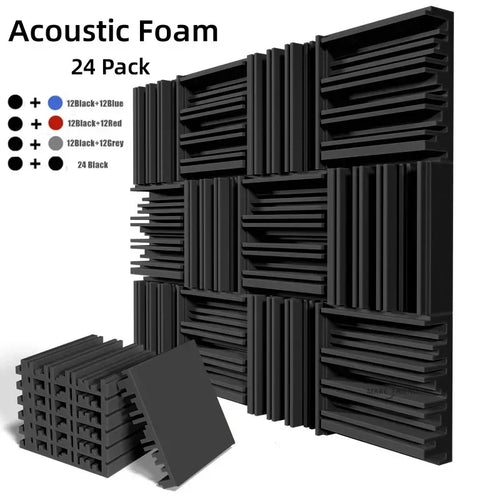 24Pcs 25X25X5 cm Studio Acoustic Foam Sound Absorbing Noise