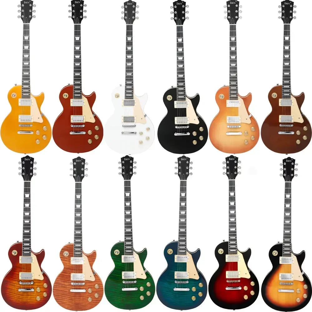 IRIN LP Electric Guitar 6 String 22 Frets Stylish Electric Guitar Kit 39in Full-Size Beginner Starter with Electric Guitar Bag