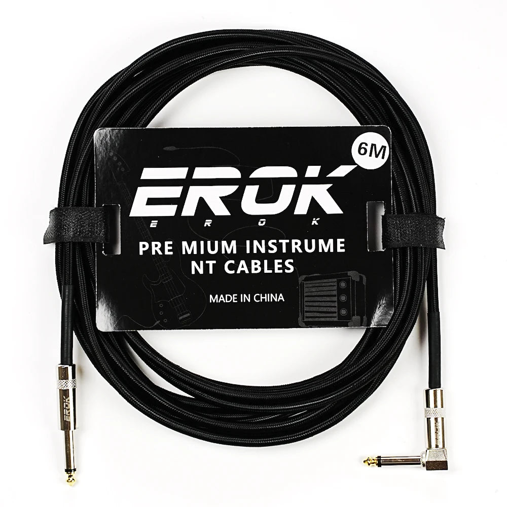 Erok 1.5/3/6/10M Guitar Audio Cables Anti-Noise Line 6.35Mm Male To